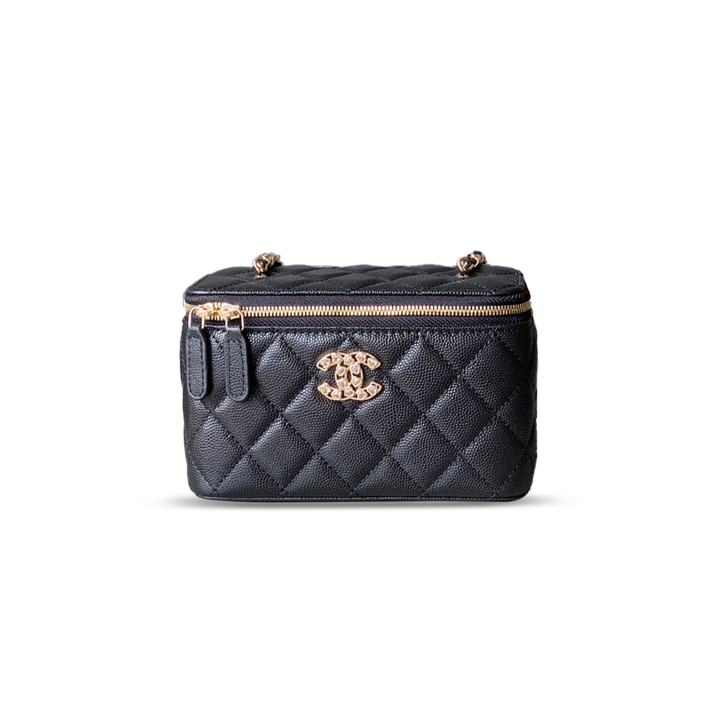 CHANEL 25P CHAIN BOX BAG CAVIAR 296351 (17*9.5*8cm)